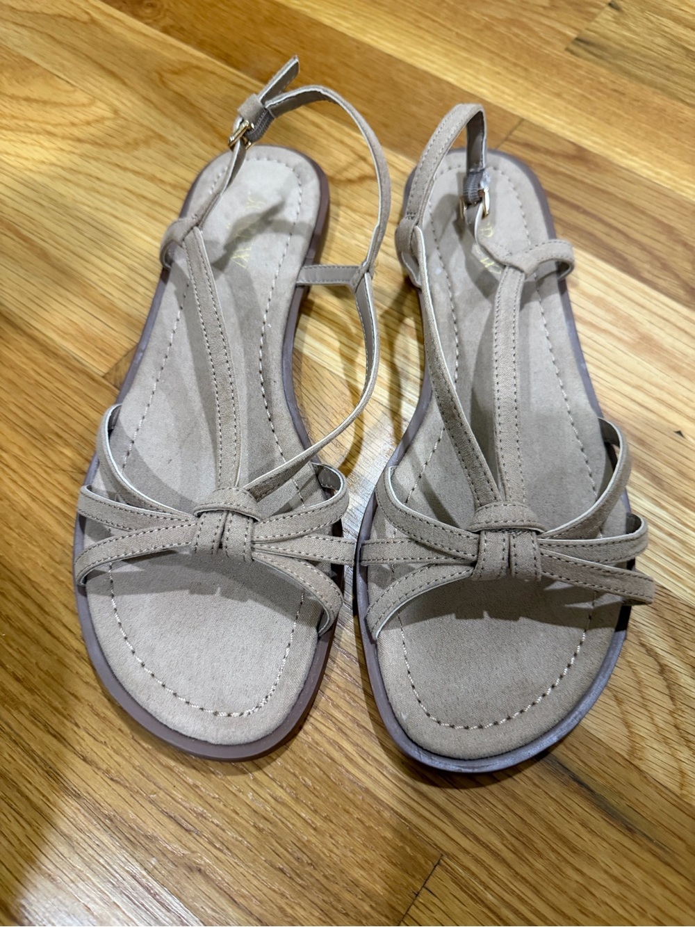 J. Crew Beige Knot-Front T-Strap Sandals